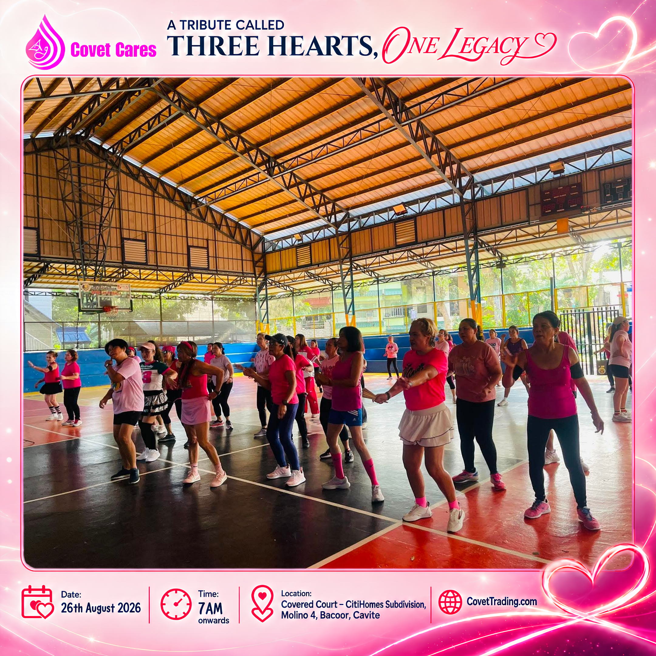 Community members take part in the Zumba Dance for a Cause at the CitiHomes covered court.