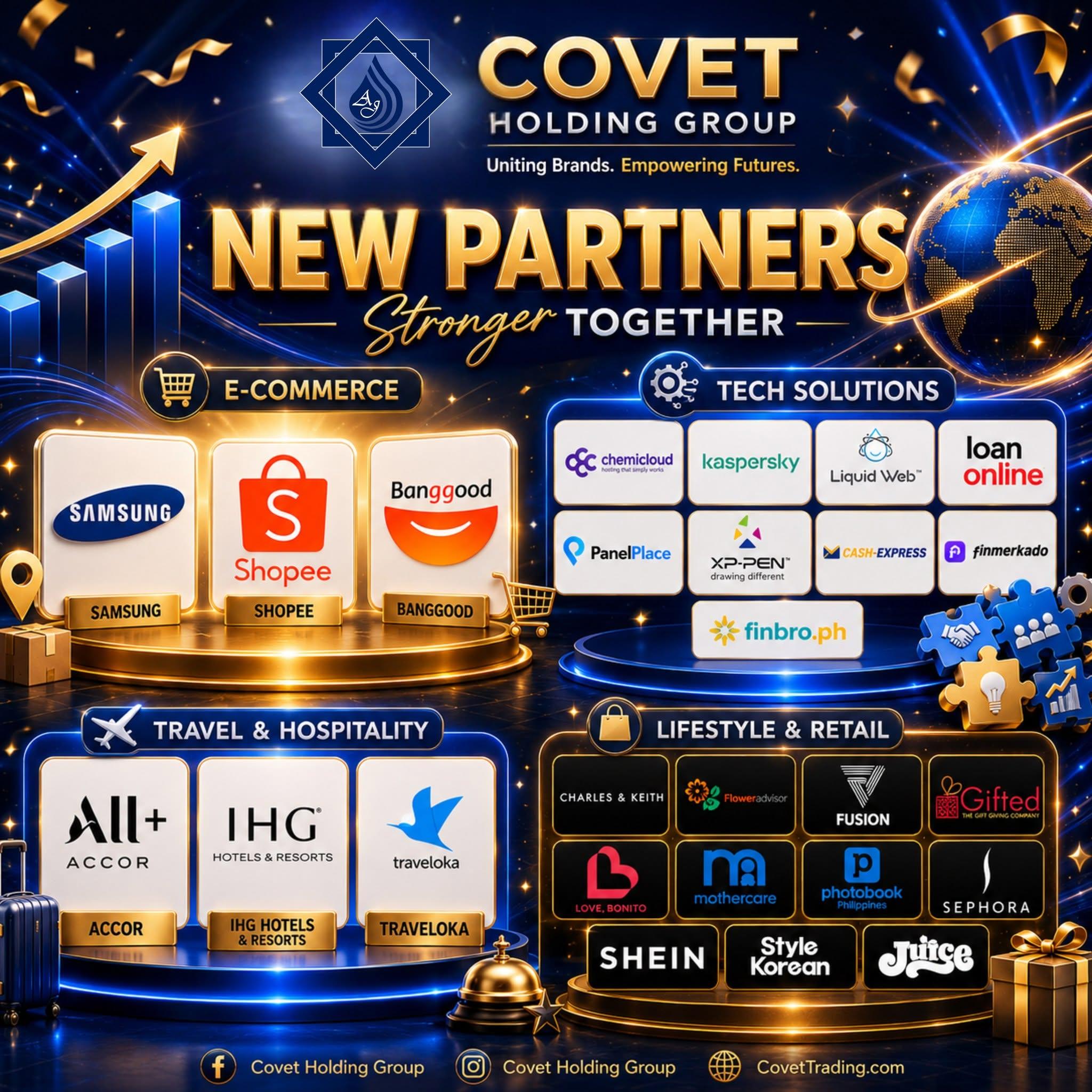 Covet Holding Group welcomes new partners across the Covet Sarap, Covet Escape, Covet Solutions, and Covet Essence brands.
